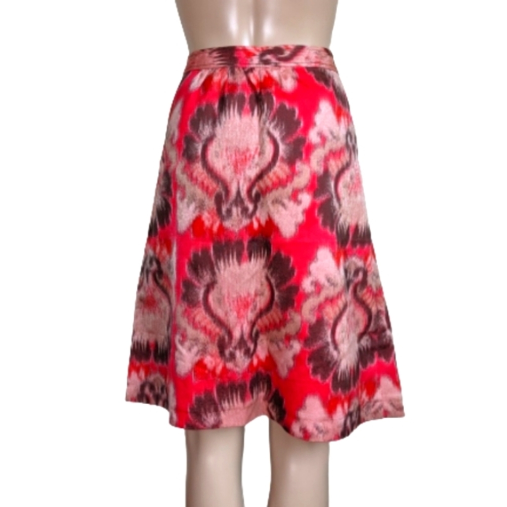 Tory Burch Pink Ikat Silk Aline Skirt NWT Size 8